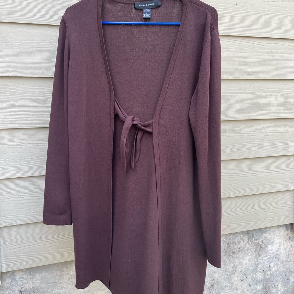 Cable & Gauge Chocolate Cardigan